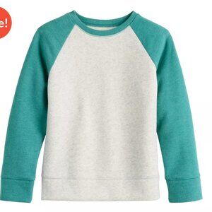 Boys Jumping Beans Essential Raglan Pullover Sweatshirt, Size 5  Teal/Grey